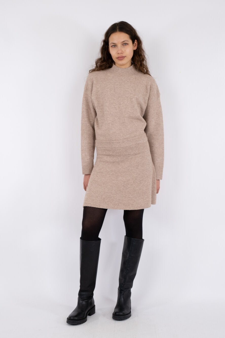 Gisa strikket nederdel - Sand Melange